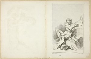 Akademischer Akt (recto und verso), aus Seconde Livre de Figures d’Academies gravées en Partie par les Professeurs de l’Académie Royale