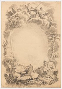 Design für ein Wappen zu Ehren von William Earl Cowper (ca. 1665-1723) von François Boucher