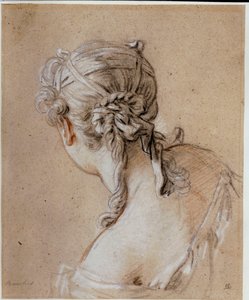 Kopf einer Frau von hinten, um 1740