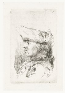 Kopf eines Mannes mit Dreispitz von François Boucher