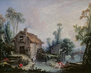 Landschaft mit einer Wassermühle, 1755