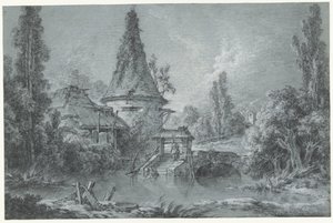 Landschaft mit einem Turm, in der Umgebung von Beauvais