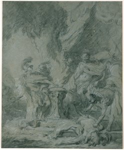 Mucius Scaevola steckt seine Hand ins Feuer von François Boucher