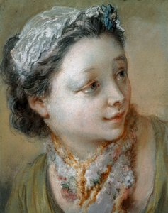 Porträt eines jungen Mädchens, Brustbild, Kopf nach rechts gedreht von François Boucher