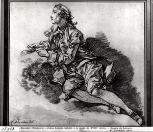 Studie eines jungen Mannes von François Boucher
