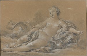 Venus auf einem Delphin liegend