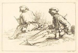 Sitzende Hirtenjungen von François Boucher after Abraham Bloemaert