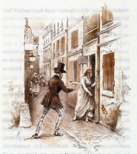 Illustration von „Profil einer Grisette“ neu gehörend zur Sammlung „Mimi de Pinson“ von Alfred de Musset von François Courboin