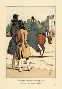 Gegenüber dem ersten Café de Paris, Boulevard des Italiens