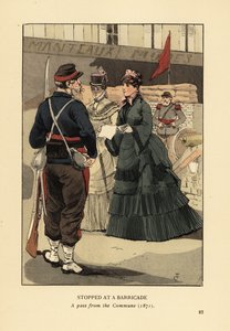 An einer Barrikade gestoppt, ein Pass von der Pariser Kommune von François Courboin