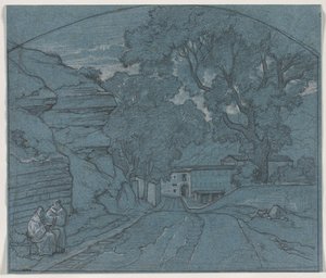 Landschaft mit zwei Mönchen, ca. 1840