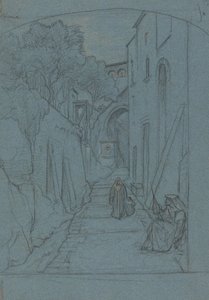Blick auf eine Straße in Sorrento (verso)
