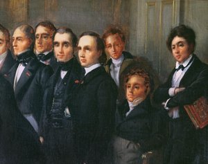 Vorlesung im Foyer der Comédie-Française, 26. Mai 1828 (Detail) von François Joseph Heim