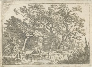 Landschaft mit einer Bauernscheune