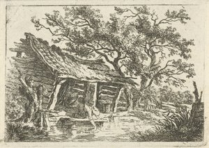 Landschaft mit einer Bauernscheune