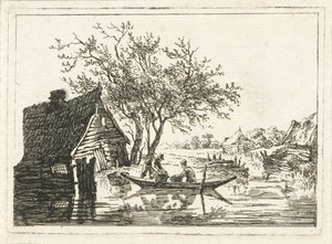 Flusslandschaft mit Bauernhof von François Joseph Pfeiffer (II)
