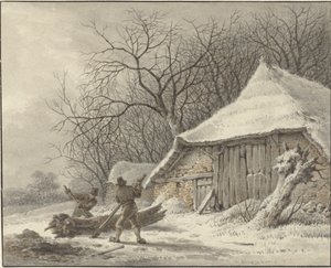 Winterlandschaft mit Bauernhof bei Voorbroek in Terborg