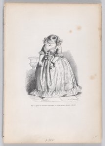 Sie posierte sich als überlegene Eule und war nur eine lächerliche Eule aus Szenen von..., ca. 1837-47 von François Rouget
