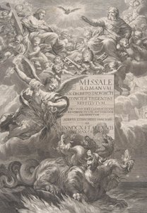 Die heilige Dreifaltigkeit mit dem heiligen Michael, der einen sechsköpfigen Drachen besiegt