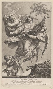 Der heilige Ludwig IX. von zwei Engeln in den Himmel getragen von François Tortebat