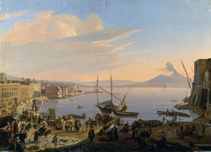 Ansicht von Neapel mit Vesuv im Hintergrund von François Vervloet
