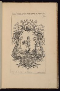 Kartusche mit weiblicher Büste, Livre d’ornements (Buch der Ornamente) von François de Cuvilliés the Elder