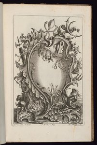 Kartusche mit Merkurstab, Buch der unregelmäßigen Kartuschen von François de Cuvilliés the Elder