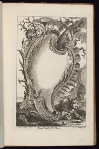 Kartusche mit Baum, Livre de Cartouches Irréguliers von François de Cuvilliés the Elder