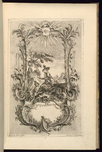 Entwurf für Kartusche mit großen und kleinen Fächern von François de Cuvilliés the Elder