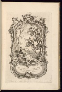 Entwurf für eine Kartusche mit großen und kleinen Fächern von François de Cuvilliés the Elder