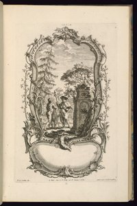 Entwurf für eine Kartusche mit großen und kleinen Fächern von François de Cuvilliés the Elder