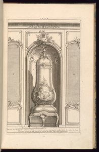 Entwurf eines weiß glasierten Kachelofens...Verschieden von François de Cuvilliés the Elder