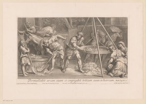 Arbeiter bei der Verarbeitung von Getreide von François de Poilly (II)