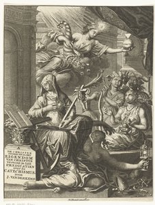 Allegorie mit weiblichen Personifikationen der Wahrheit und möglicherweise Tugenden und Laster von François van Bleyswijck