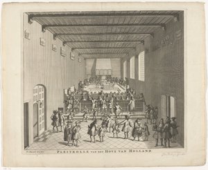 Hof von Holland in Sitzung, ca. 1700 von François van Bleyswijck