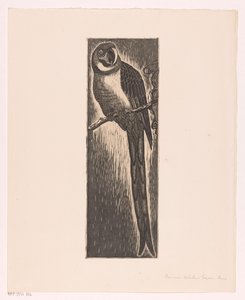 Papagei auf einem Ast (original title on object)