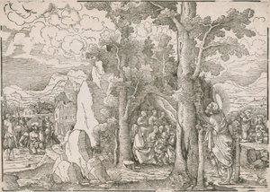 Landschaft mit Szenen aus dem Leben von Johannes dem Täufer von Frans Crabbe van Espleghem