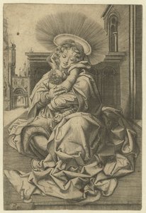 Madonna mit Kind in einem Garten von Frans Crabbe van Espleghem