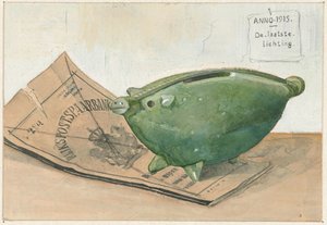 Sparschwein und Sparbuch von Frans Everbag