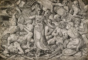 Victoria umgeben von Gefangenen und Trophäen, 1552