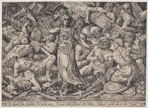 Sieg umgeben von Gefangenen und Trophäen von Frans Floris the Elder