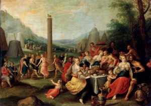 Die Anbetung des Goldenen Kalbs, späte 1620er von Frans Francken II
