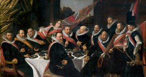 Ein Bankett der Offiziere der St. Georgs-Milizkompanie, 1616 von Frans Hals