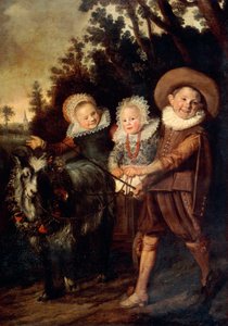 Drei Kinder mit Ziegenkarren, ca. 1620 von Frans Hals