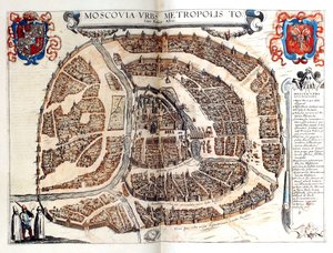 Karte von Moskau, 1572 von Frans Hogenberg
