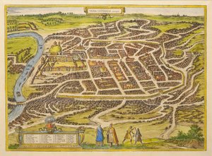 Vilnius aus Urbium praecipuarum mundi theatrum quintum von Georg Braun, 1580er Jahre von Frans Hogenberg