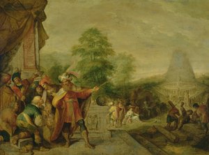 Der Bau des Turms von Babel von Frans II Francken