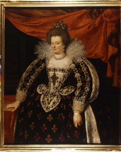 Porträt von Maria von Medici (1573-1642), Ehefrau von Heinrich IV. und Mutter von Ludwig XIII. Gemälde von Frans Pourbus dem Jüngeren.