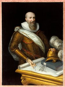 Porträt des ersten Herzogs von Sully als Superintendent der Befestigungen. Maximilian von Béthune, Herzog von Sully von Frans II Pourbus