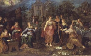 Das Gleichnis von den klugen und törichten Jungfrauen von Frans II the Younger Francken